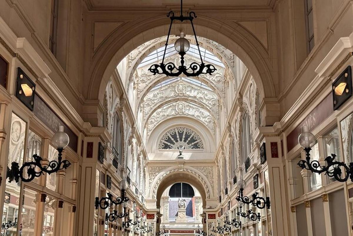 a large building with a chandelier in the hallway