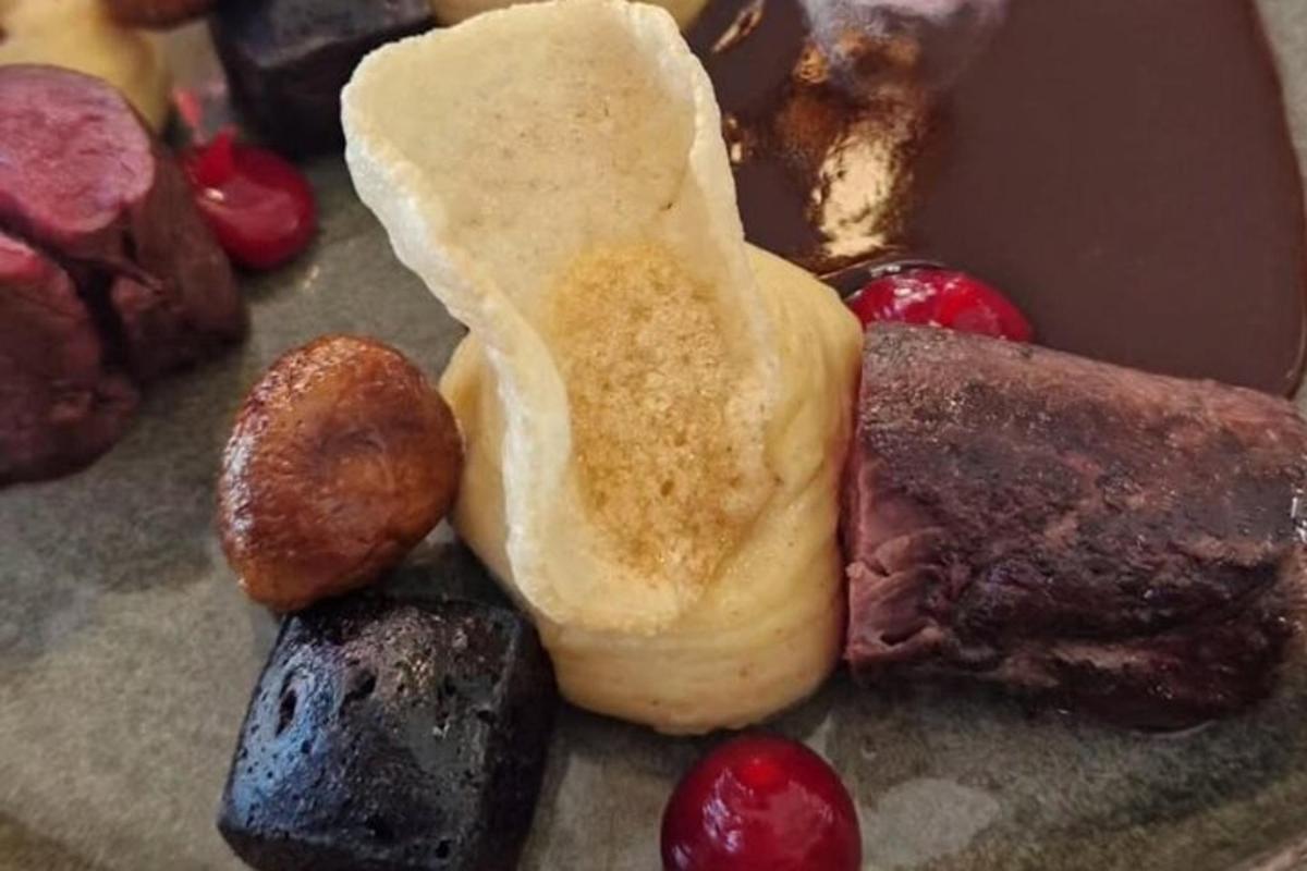 a bunch of different types of food on a plate