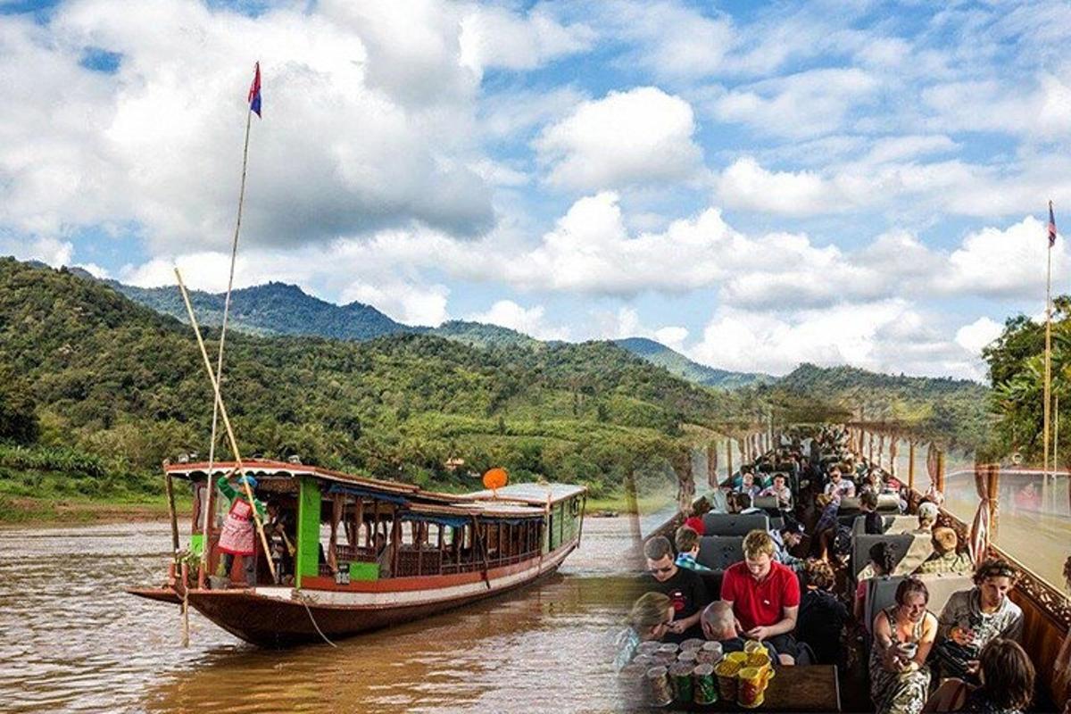 a group of people on a boat in a river