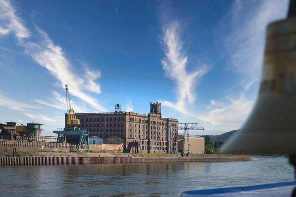 a building next to a body of water