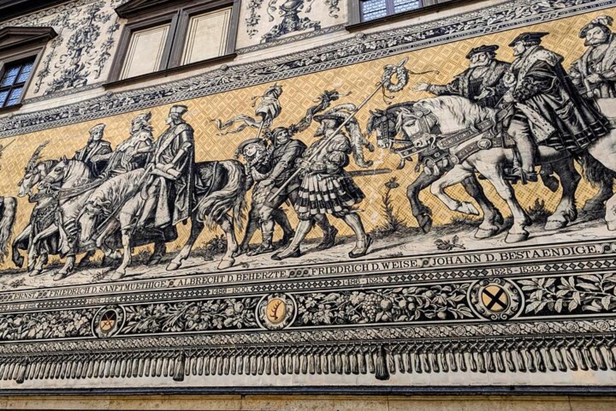 a mural on the side of a building with a painting on it