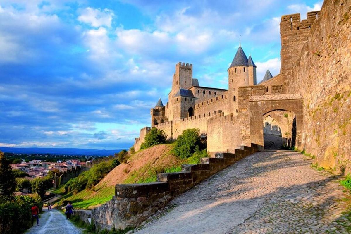 a large castle on top of a hill