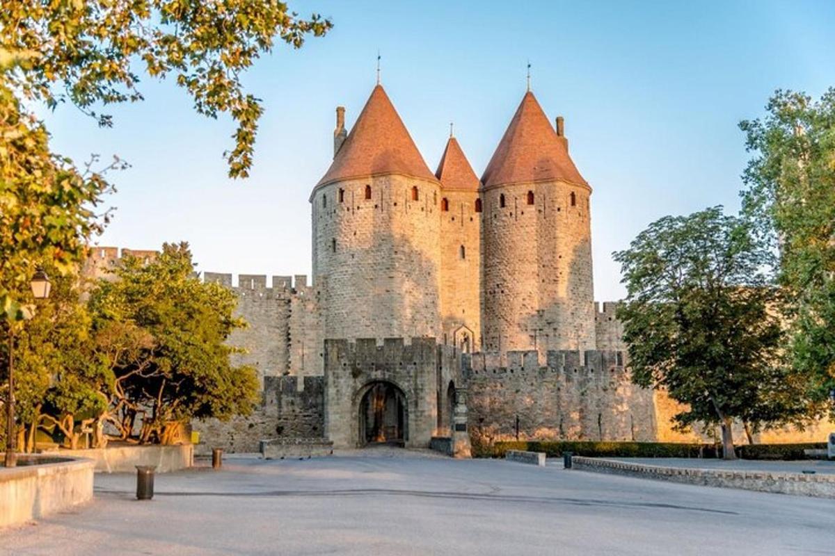 a large castle building with a tower