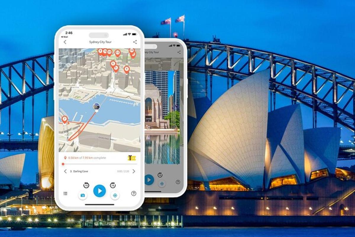 due iPhone con una foto del teatro dell'opera di Sydney