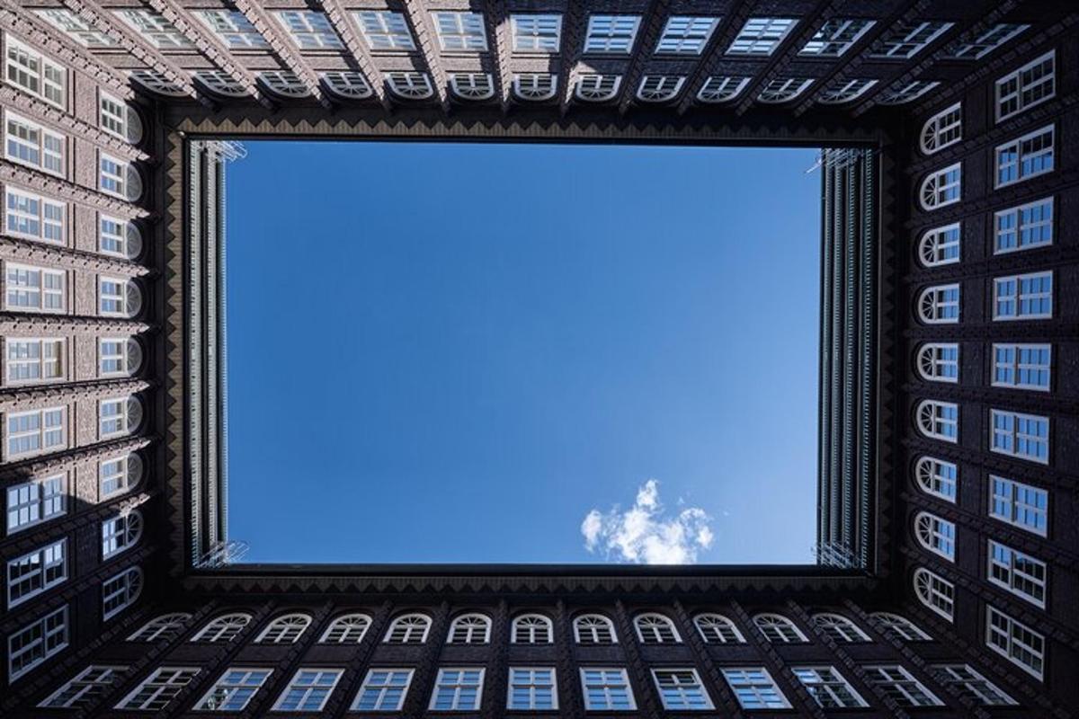 a large mirror on the side of a building