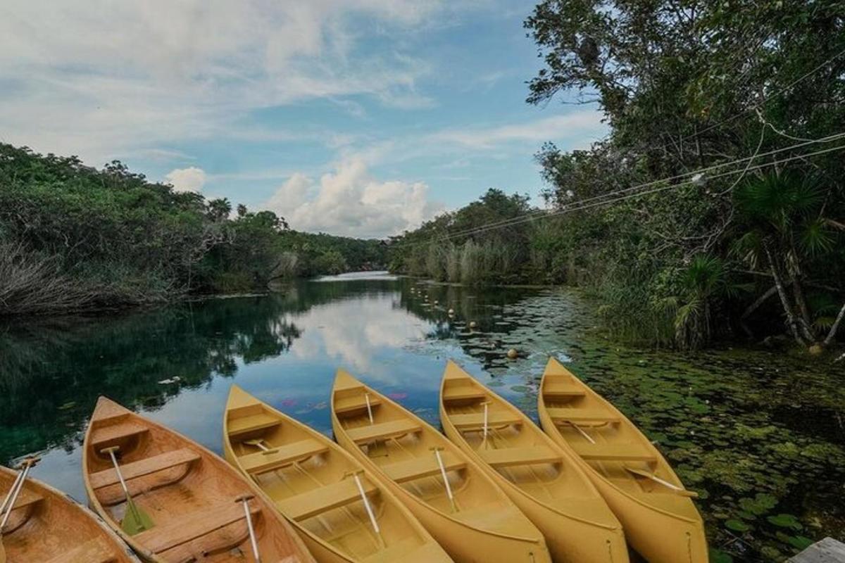 un gruppo di barche allineate su un fiume