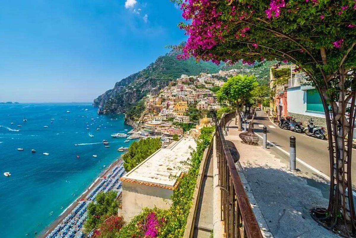 a view of positano on the amalfi coast