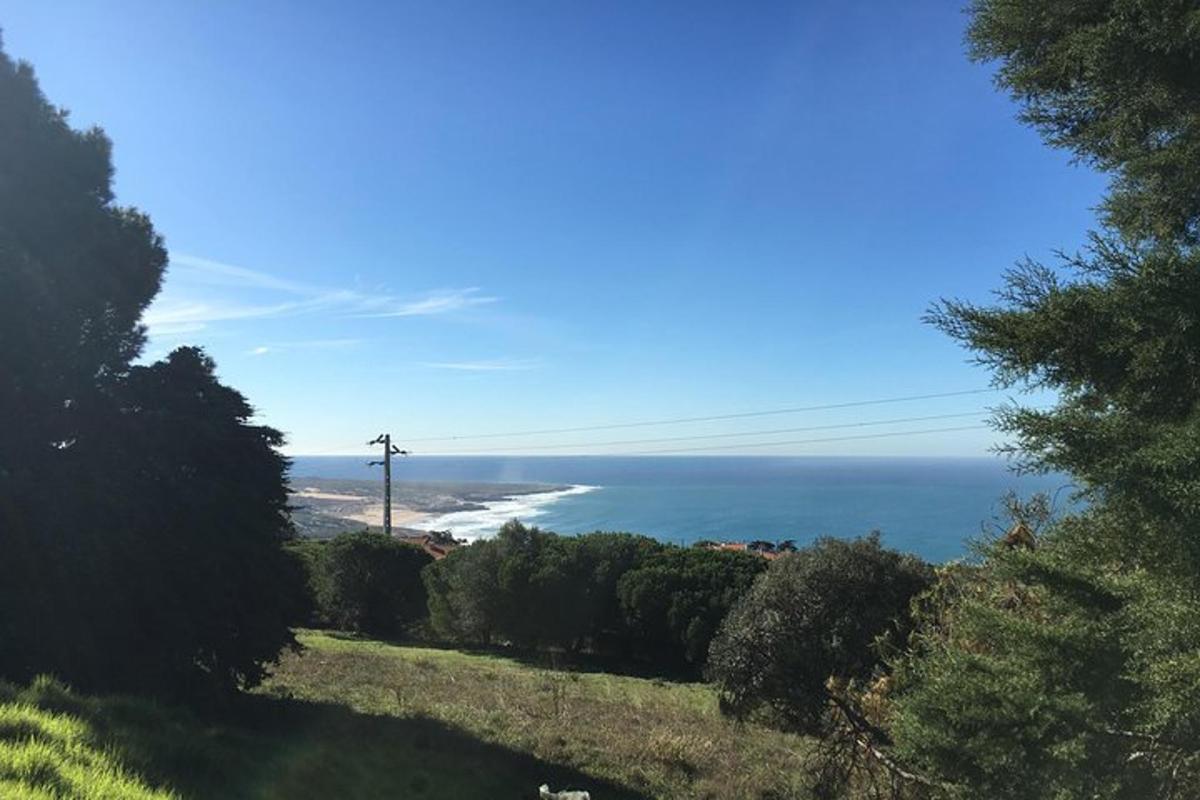 uma vista do oceano de uma colina