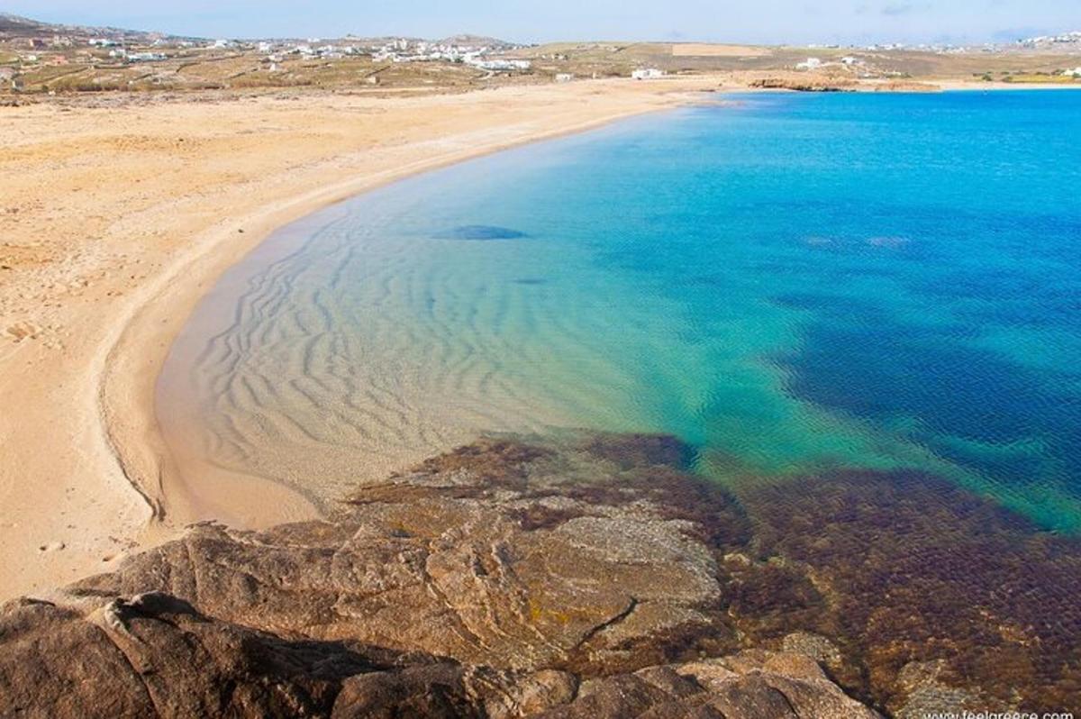 una vista aerea di una spiaggia con rocce e acqua