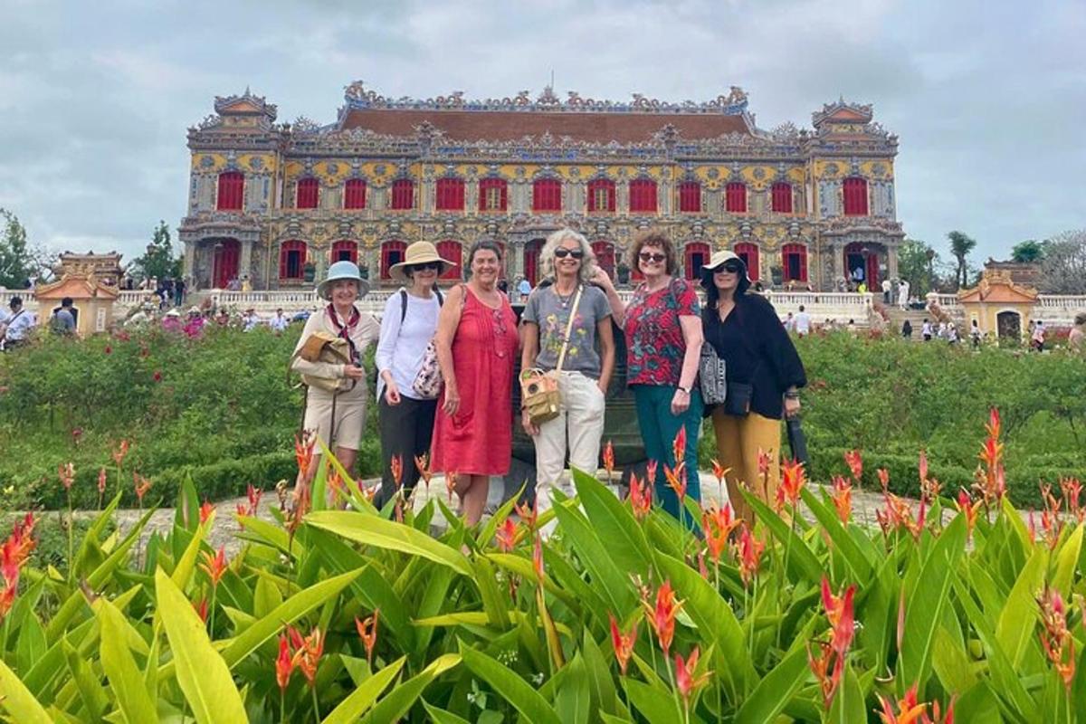 a group of people standing in front of a building