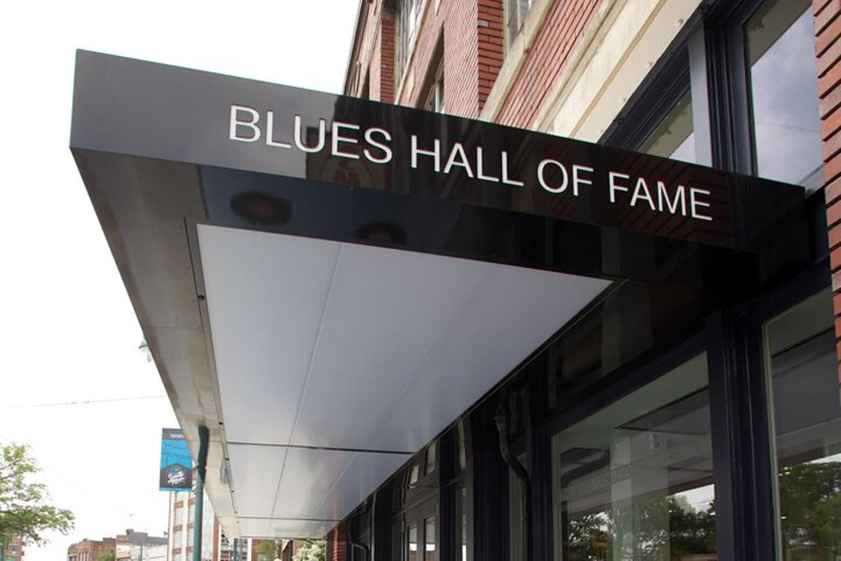 a building with a blue hall of fame sign on it