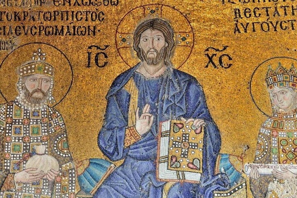 un dipinto di due sacerdoti di fronte