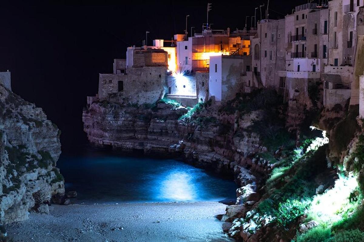 a view of a city at night