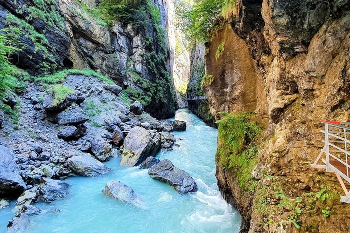 un râu într-un canion cu pietre în apă