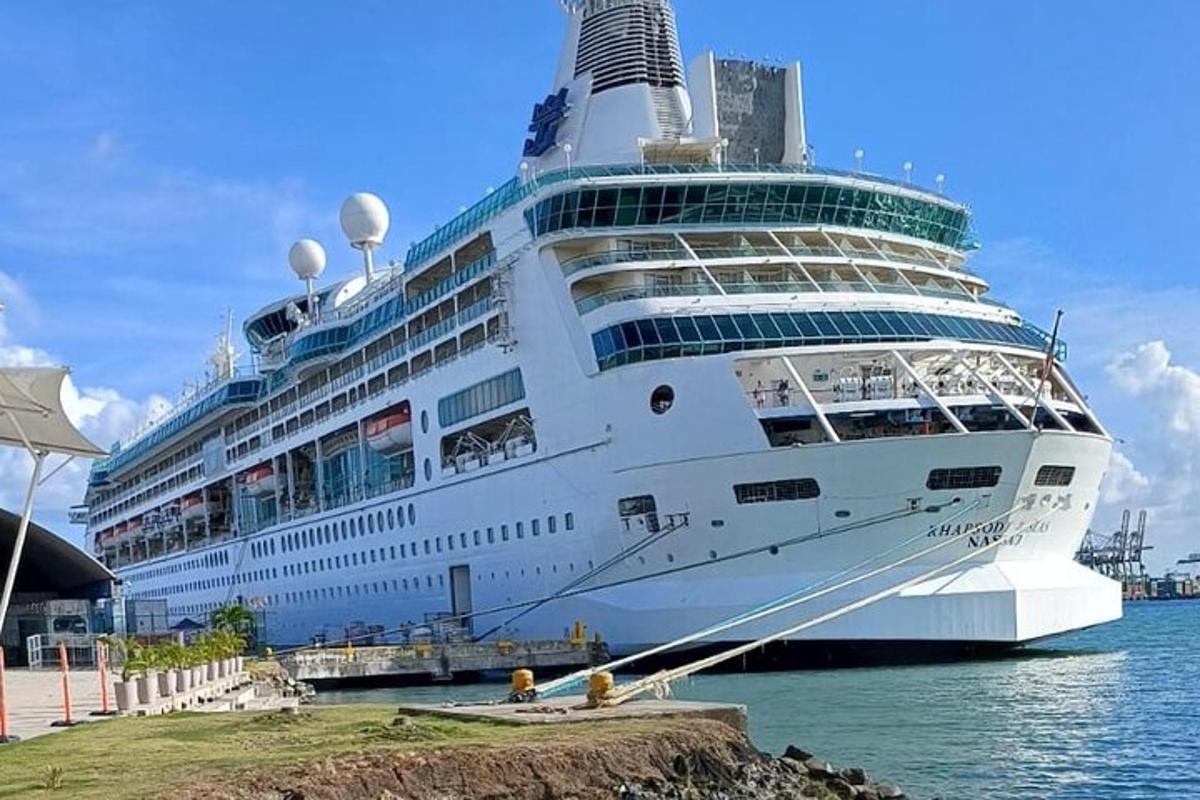 Un crucero está atracado en el agua