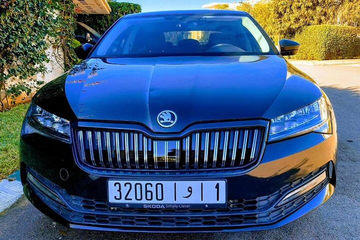 mėlynas automobilis pastatytas įvažiavime