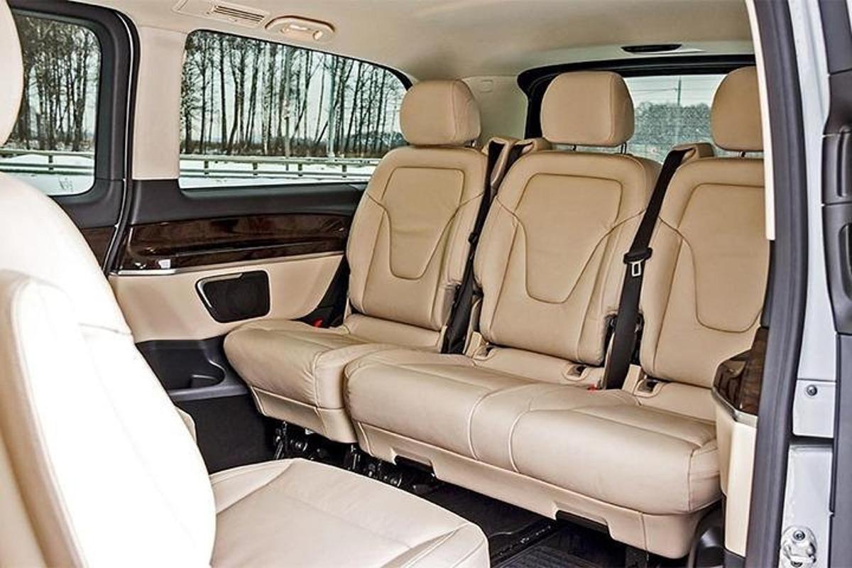 a view of the back seats of a minivan