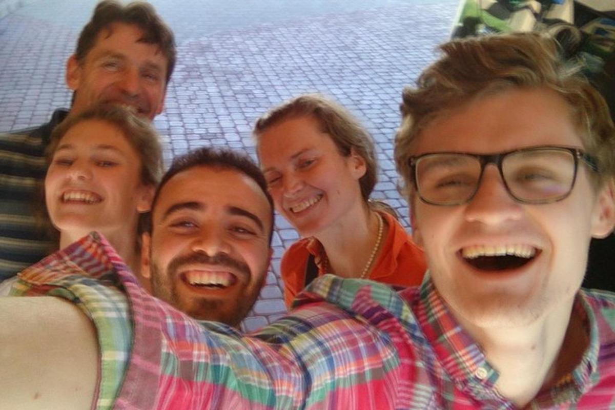 a group of people posing for a picture