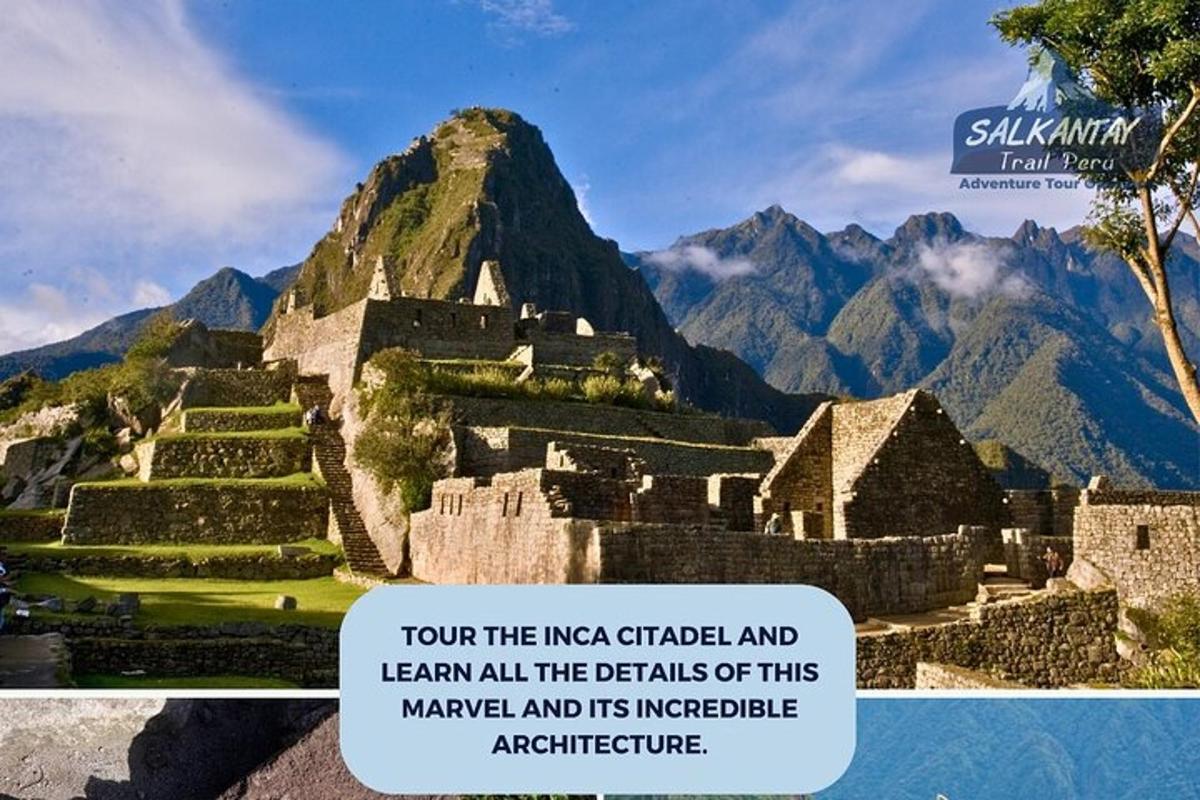 un'immagine della cittadella inca e di una montagna