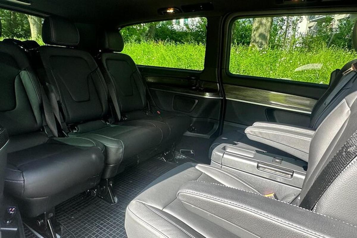 a view of the back seats of a car