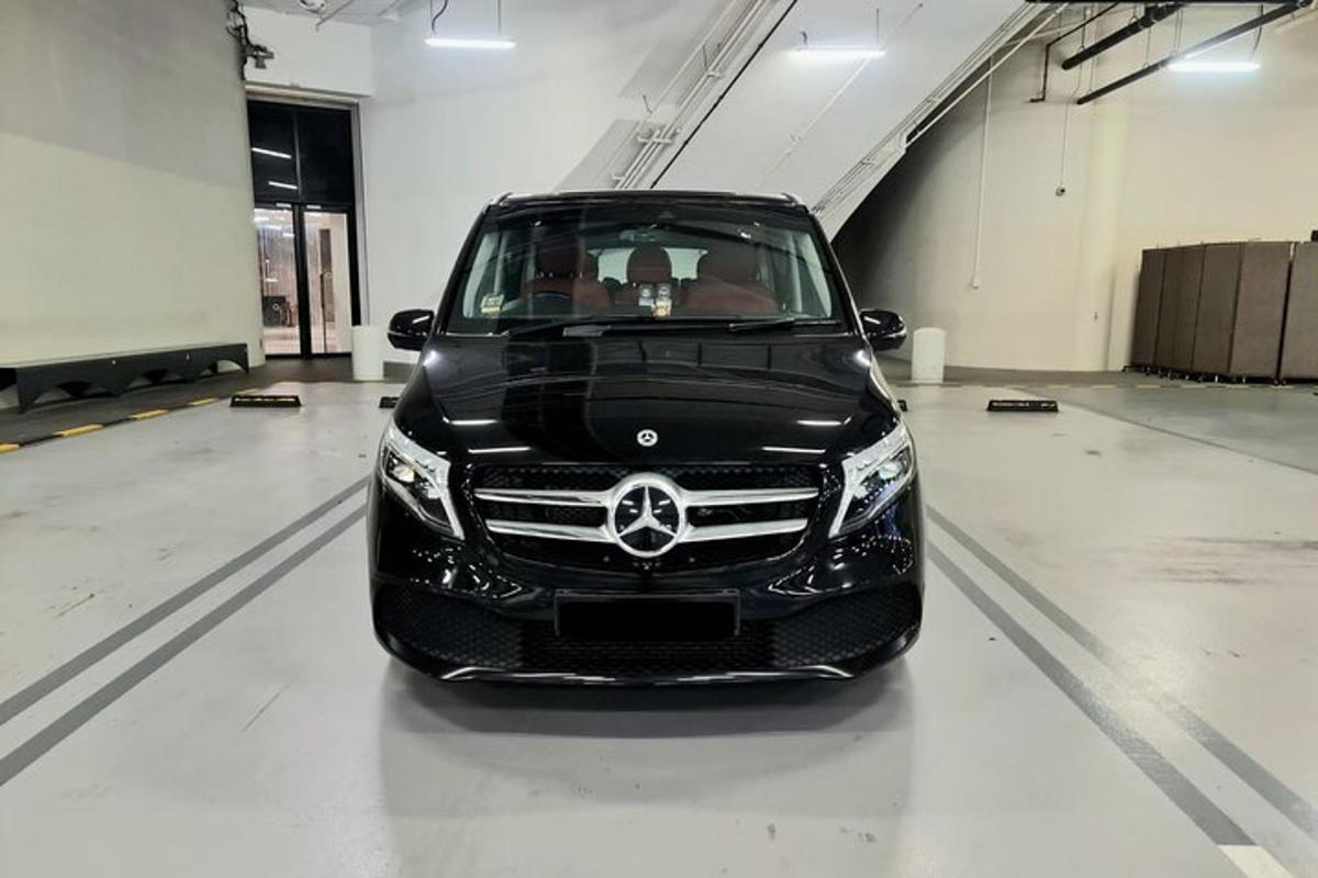 acedes benz car parked in a garage