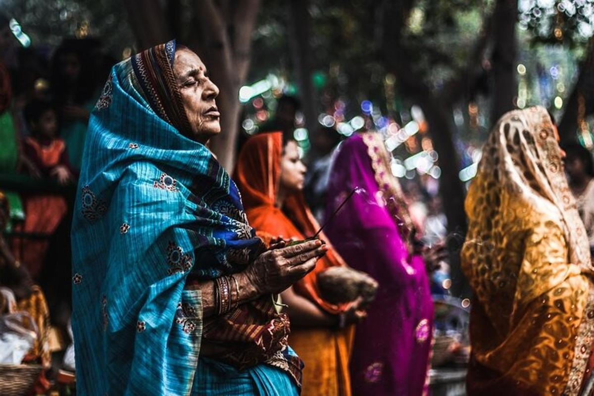 a group of women standing in a crowd