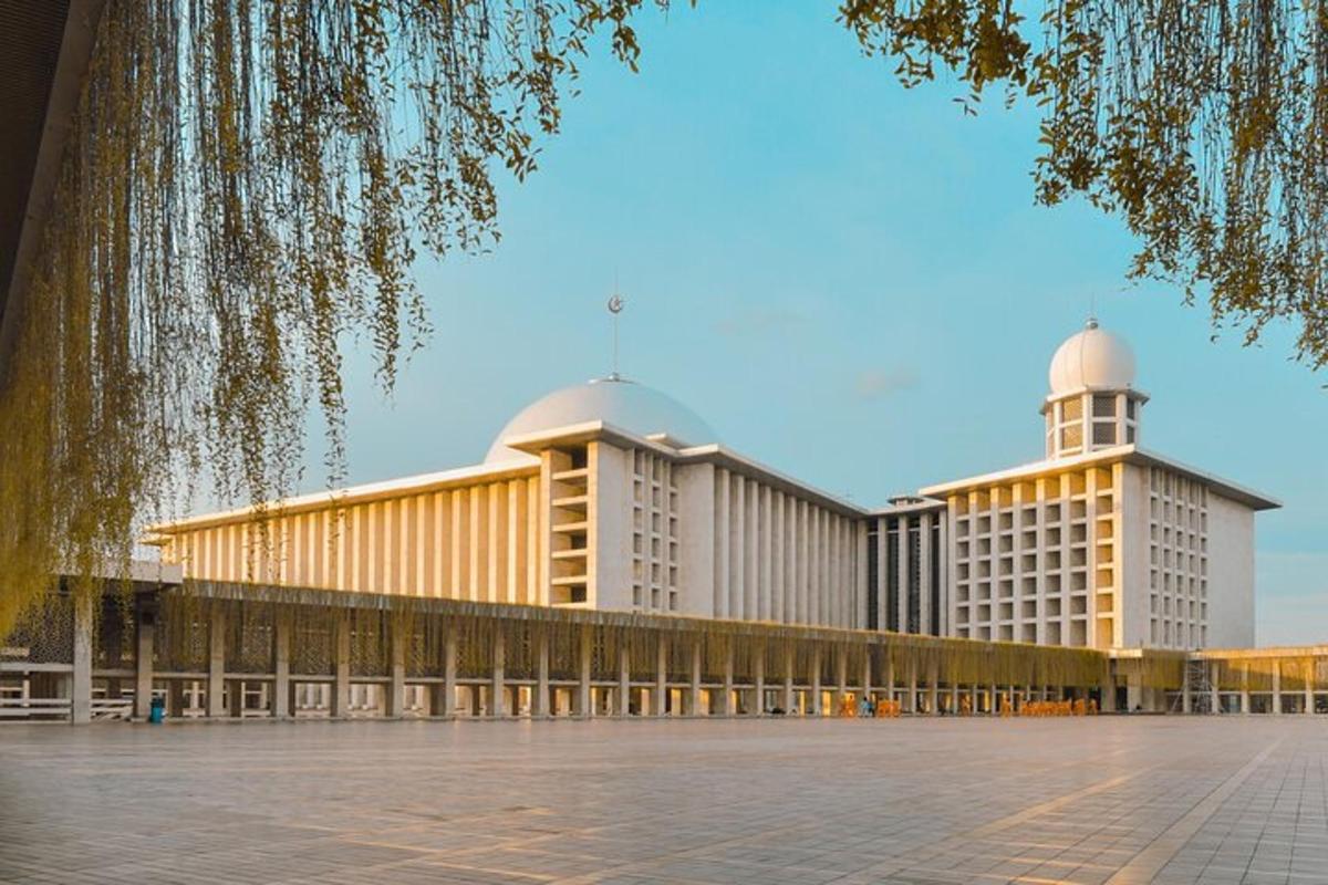 a large building with two domes on top of it
