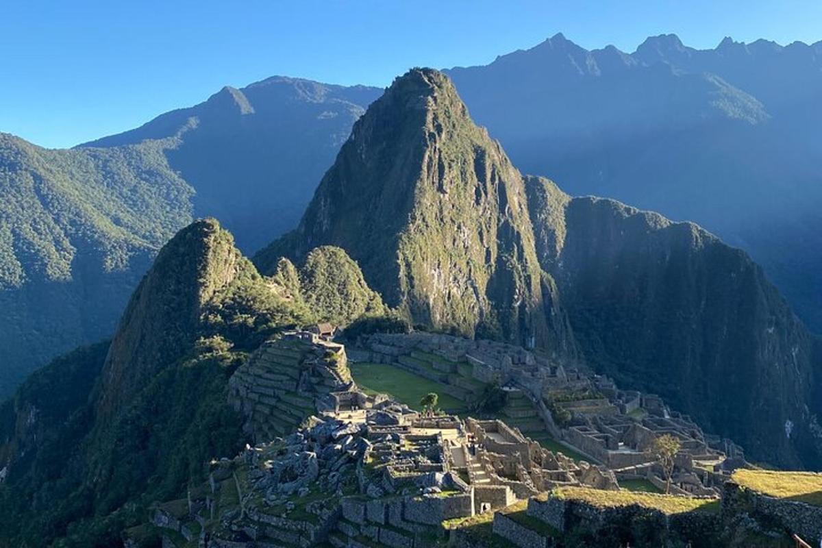 a view of a mountain with a village on it