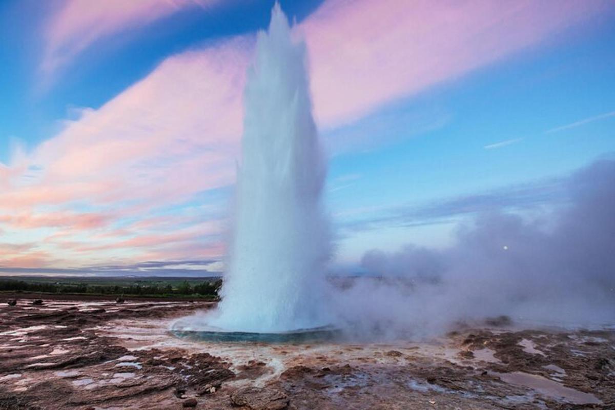 a geyser in the middle of a field
