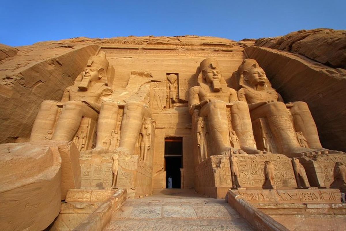 an entrance to the abu simbel temple
