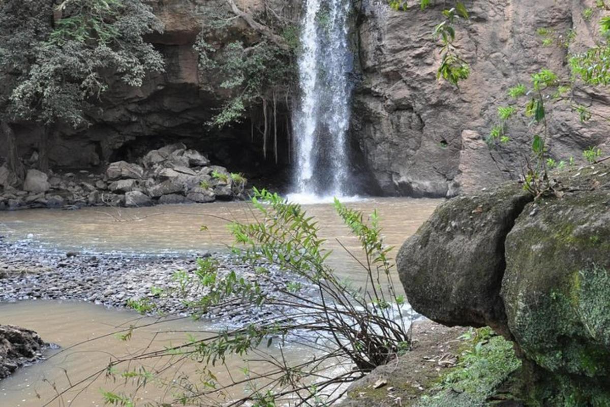 una cascada al mig d'un riu