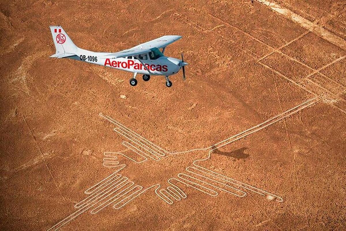 un avió està pintat en un camp amb dues mans