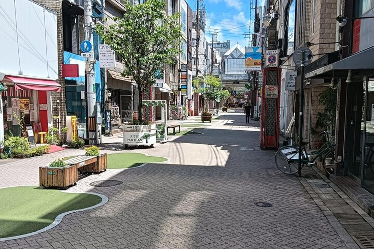 an empty street in a city with buildings