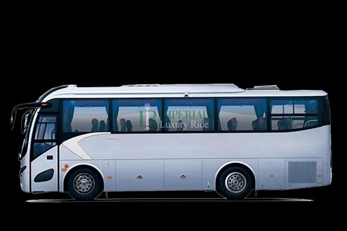 bílý autobus stojí na parkovišti