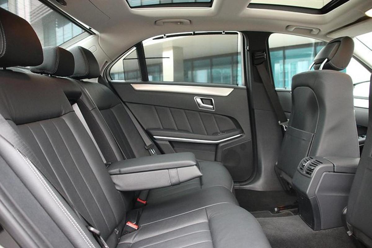 a view of the back seat of a car