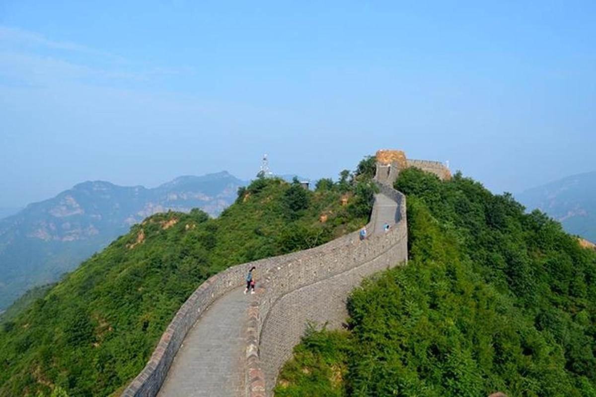 a person on the great wall of china