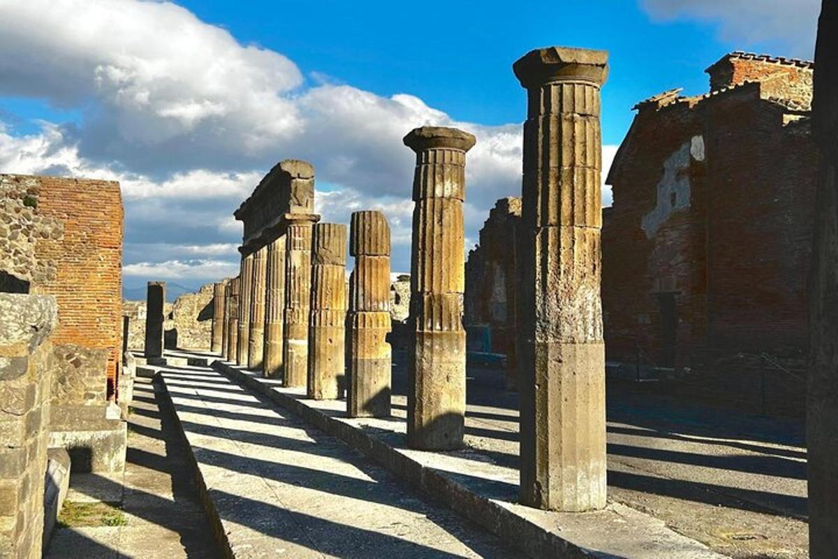 a row of columns in the ancient ruins
