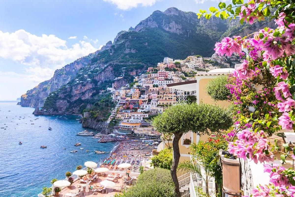 Útsýni yfir Positano á Amalfiströndinni