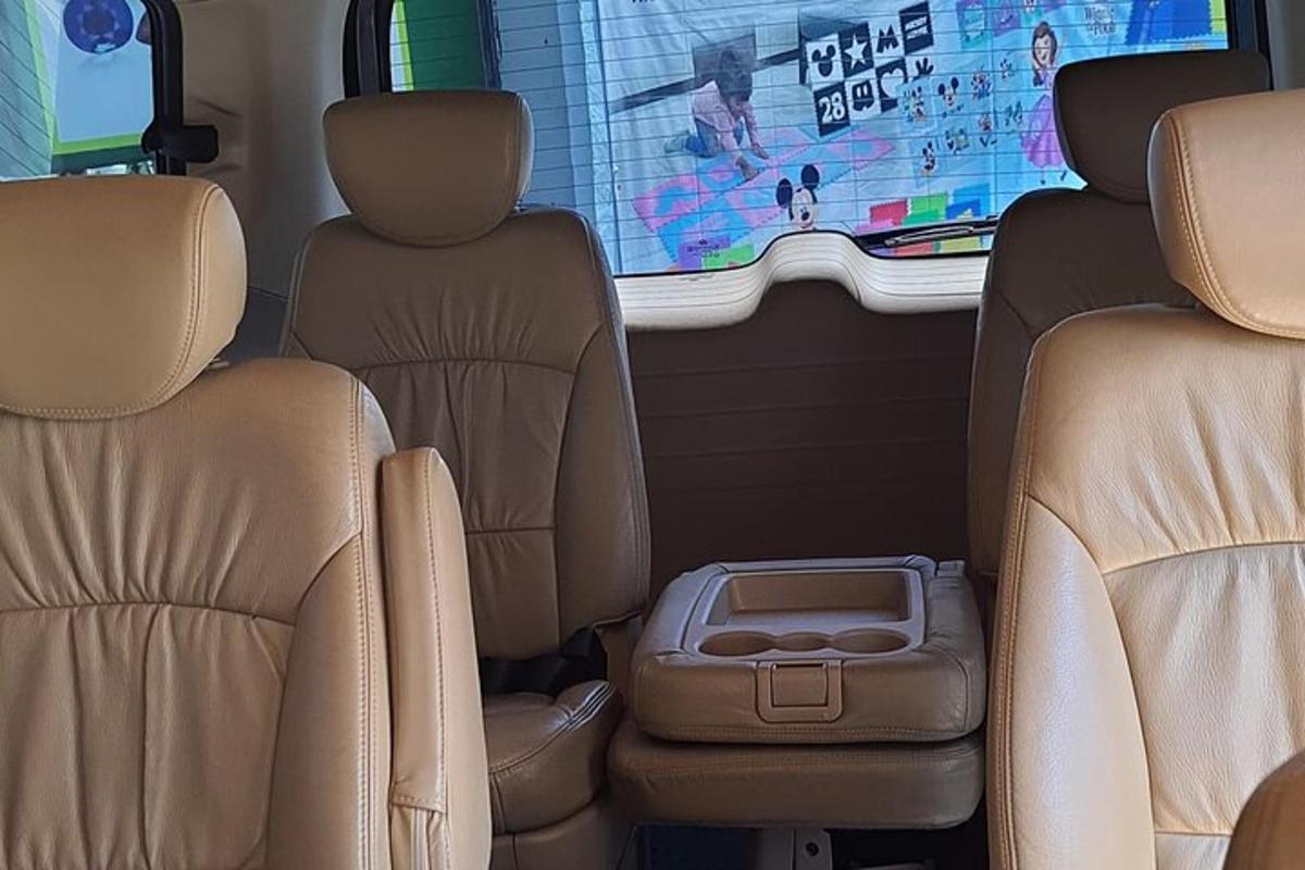 a rear view of the back seats of a vehicle
