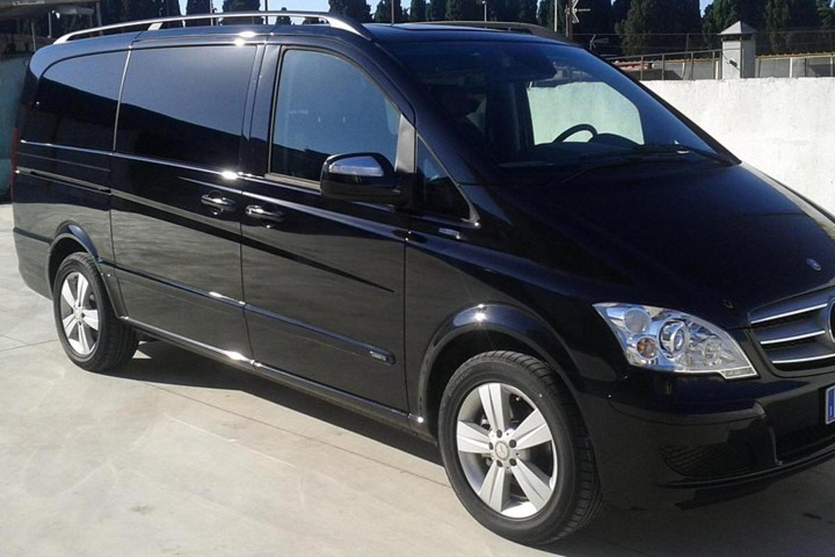 a black van parked in a parking lot