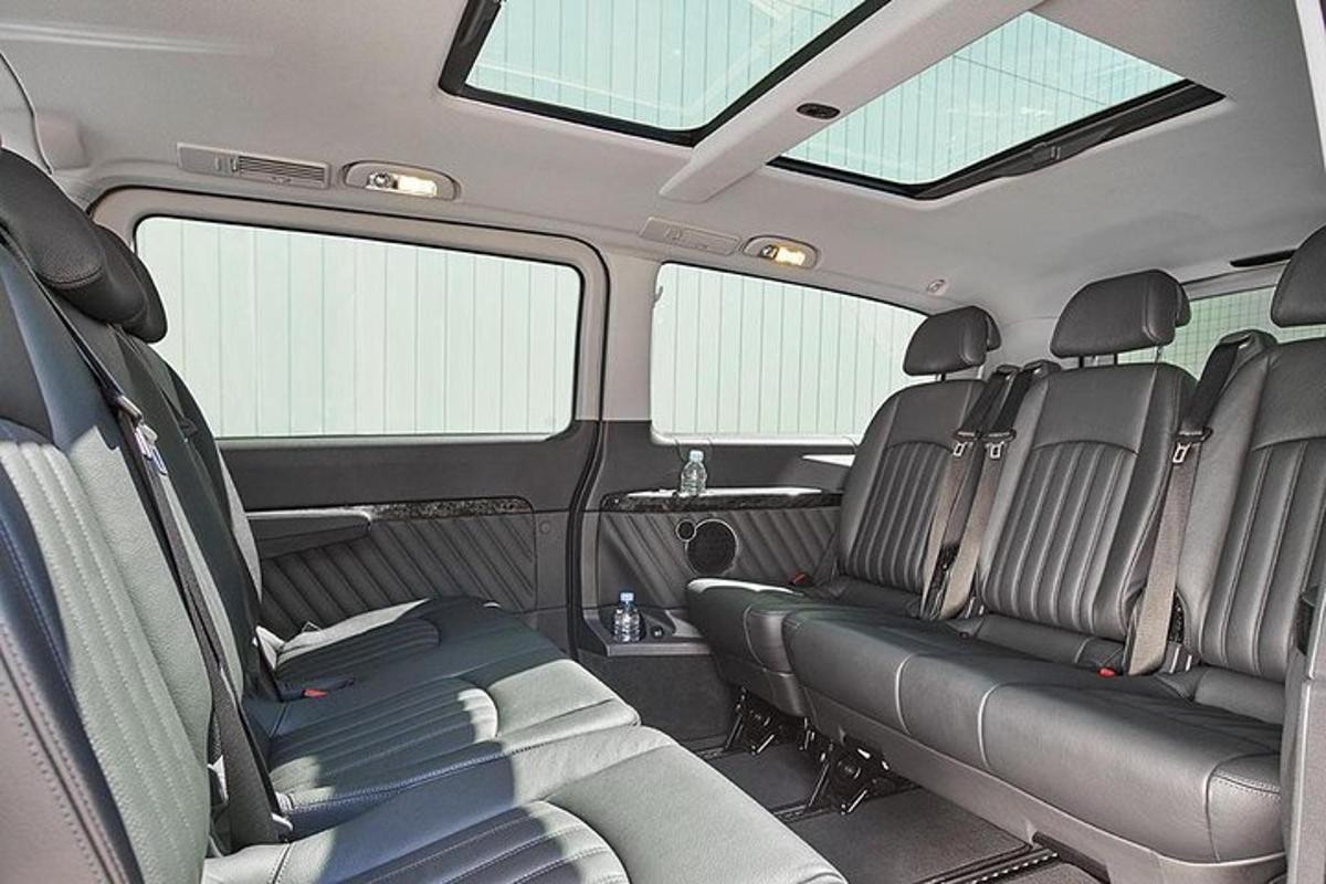 an interior view of the back seats of a van