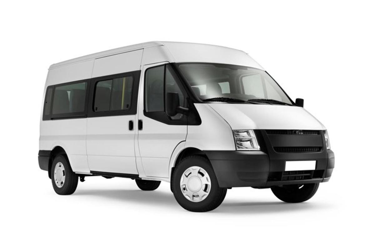 a white van isolated on a white background