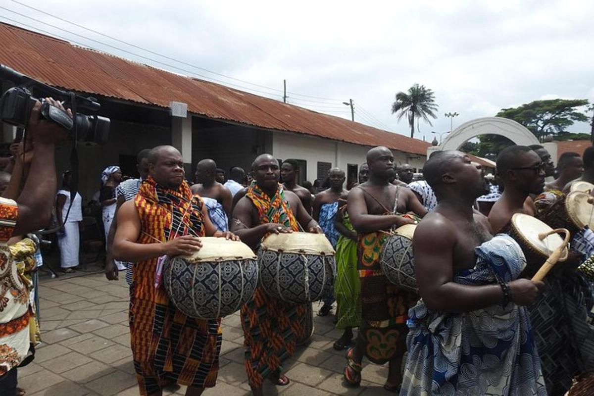 a group of men playing drums