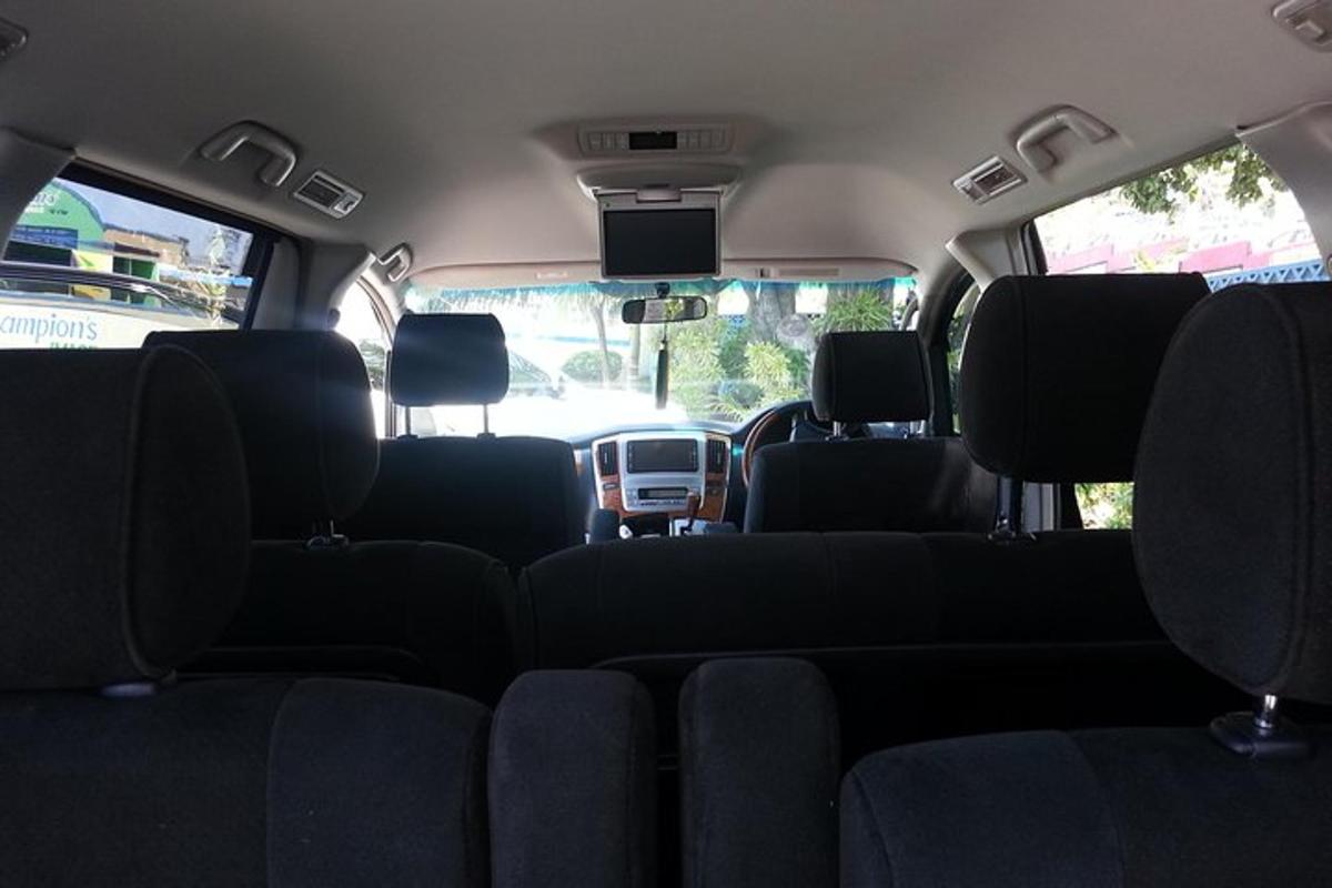 an inside view of the back seats of a van