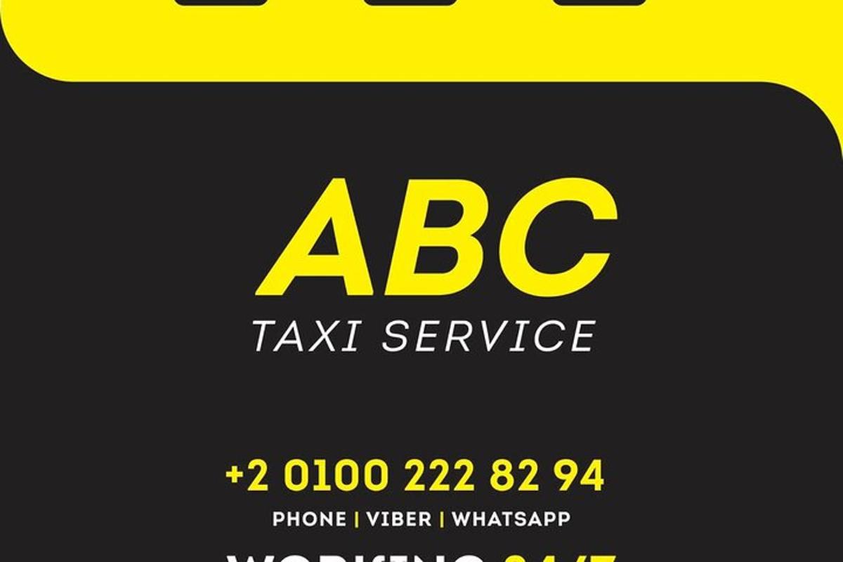 שלט צהוב שאומר שירות מוניות ABC