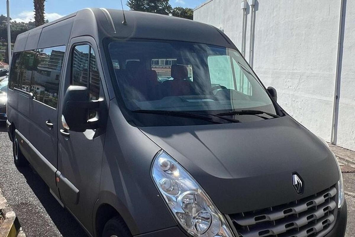 a black van parked in a parking lot