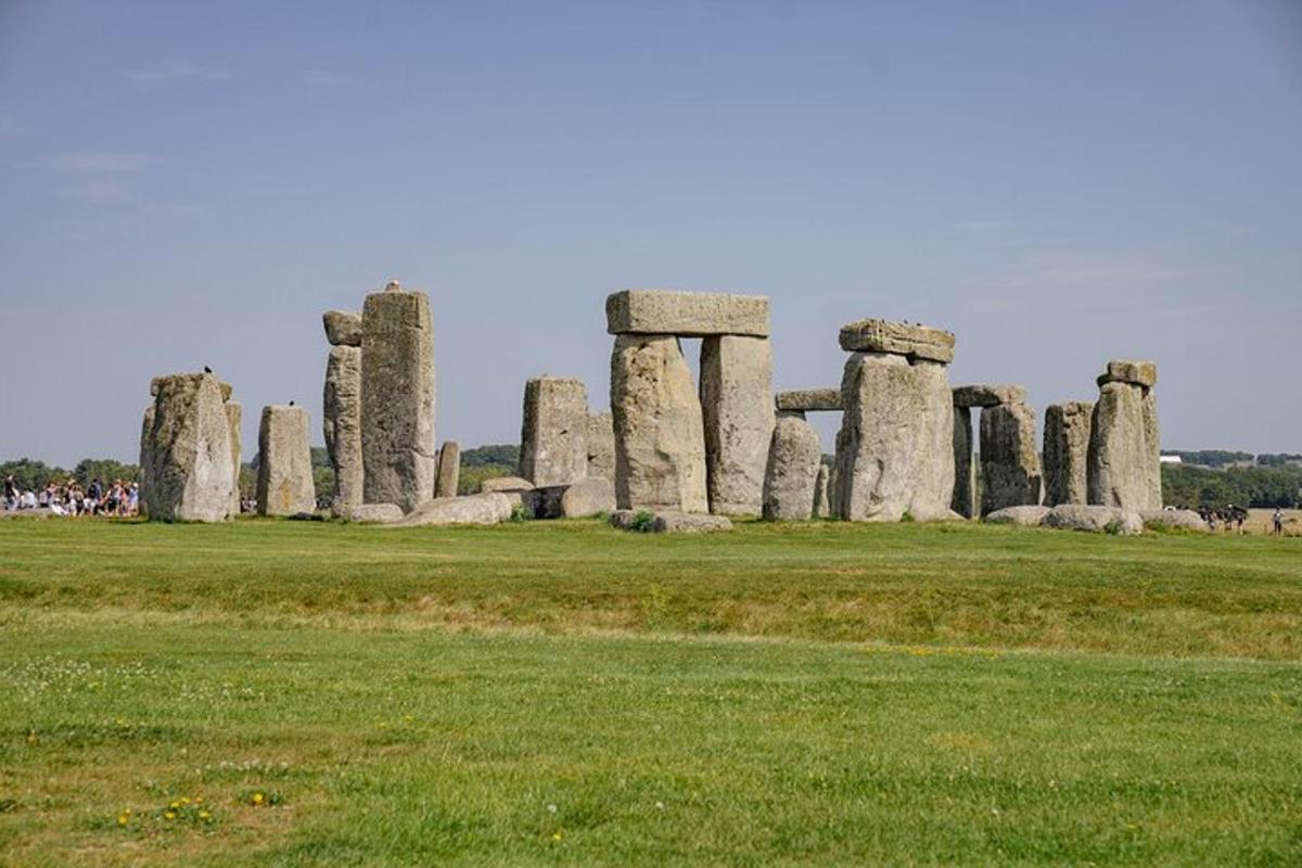 skupina kamenů Stonehenge na poli