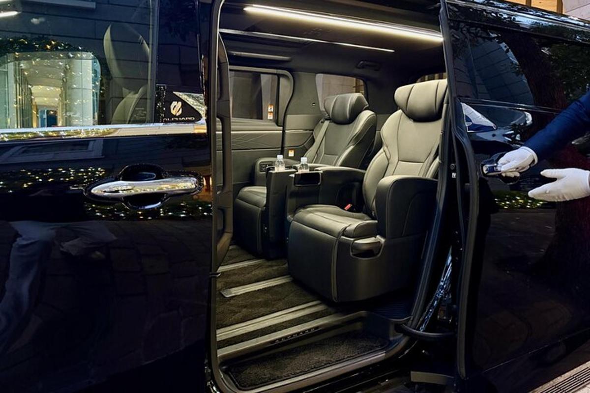 an inside view of a vehicle with its doors open