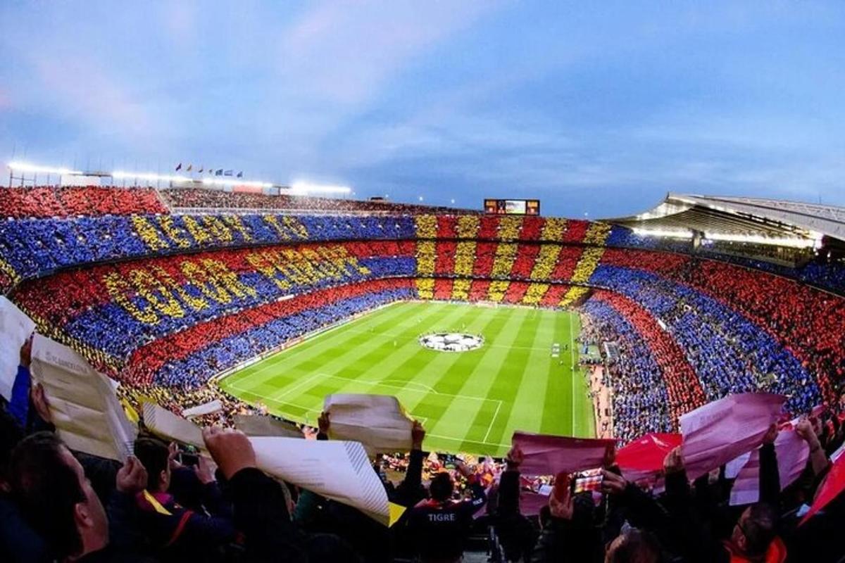a crowd of people in a stadium watching a soccer game