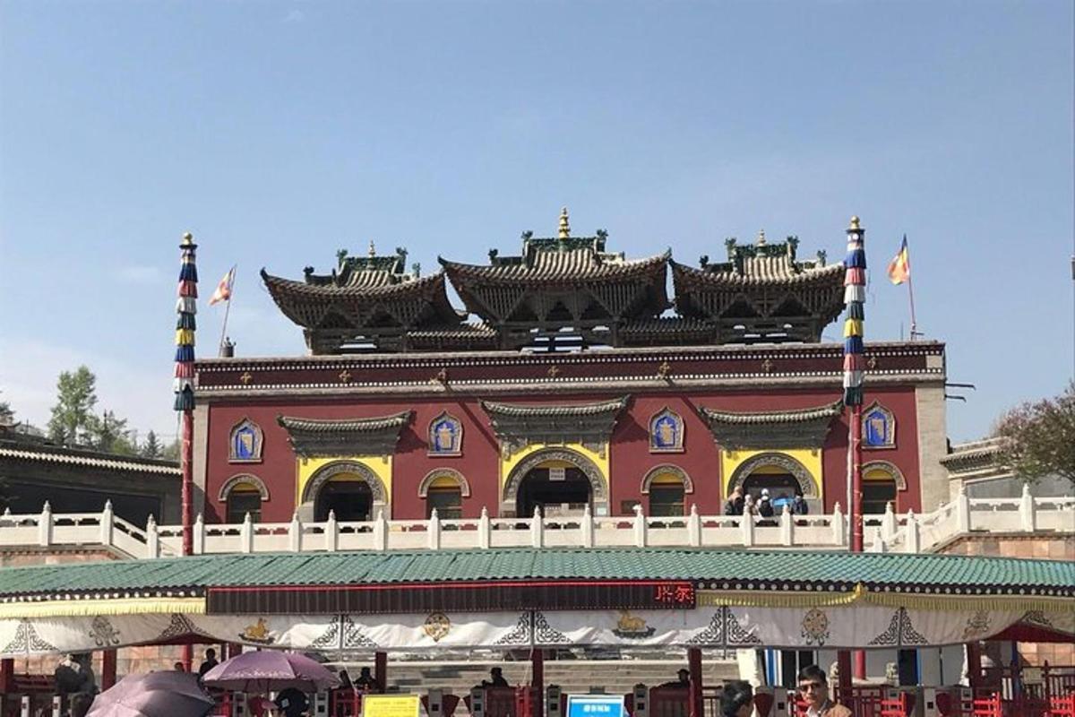 a large building with a pagoda on top of it